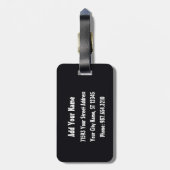 Étiquette À Bagage Chaton mal peigné noir GabiGabi (Dos Vertical)