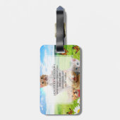 Étiquette À Bagage Chatons amusants dans le champ vert. (Dos Vertical)