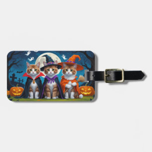 Étiquette À Bagage Chats abyssins Citrouille Halloween Drôle