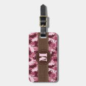 Étiquette À Bagage Chats Camouflage rose (Devant Vertical)