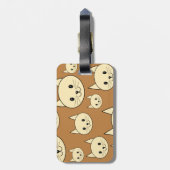 Étiquette À Bagage Chats couleur crème. (Dos Vertical)