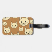 Étiquette À Bagage Chats couleur crème. (Dos horizontal)