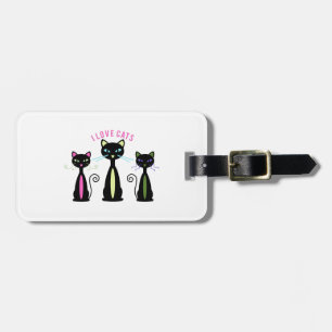 Étiquette À Bagage Chats d'amour