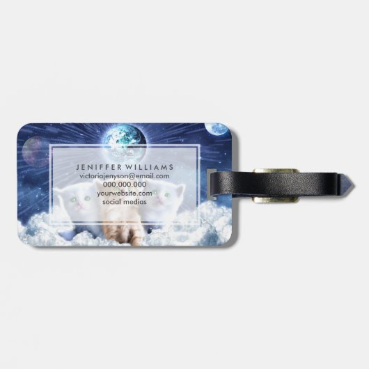 Étiquette À Bagage Chats dans le nuage (Dos horizontal)