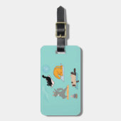 Étiquette À Bagage Chats Drôle Au Yoga (Devant Vertical)