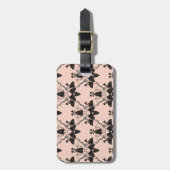 Étiquette À Bagage Chats et casserole Damask Look Motif (Devant Vertical)