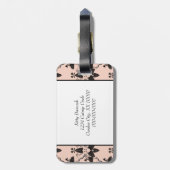 Étiquette À Bagage Chats et casserole Damask Look Motif (Dos Vertical)