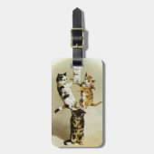 Étiquette À Bagage Chats et chatons victoriens mignons de style vinta (Devant Vertical)