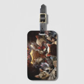 Étiquette À Bagage Chats jouant au poker (Devant Vertical)