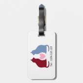 Étiquette À Bagage Chats mignons et coeur Personnalisé (Dos Vertical)