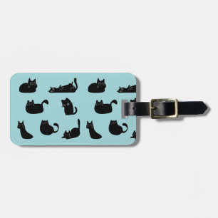 Étiquette À Bagage Chats noirs drôles
