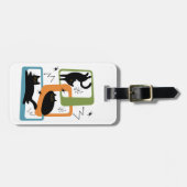 Étiquette À Bagage Chats noirs du milieu du siècle (Devant horizontal)