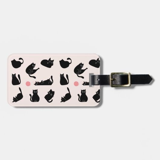 Étiquette À Bagage Chats noirs soyeux (Devant horizontal)