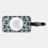 Étiquette À Bagage Chats Tuxedo Noir et Blanc Nom personnalisé (Dos horizontal)