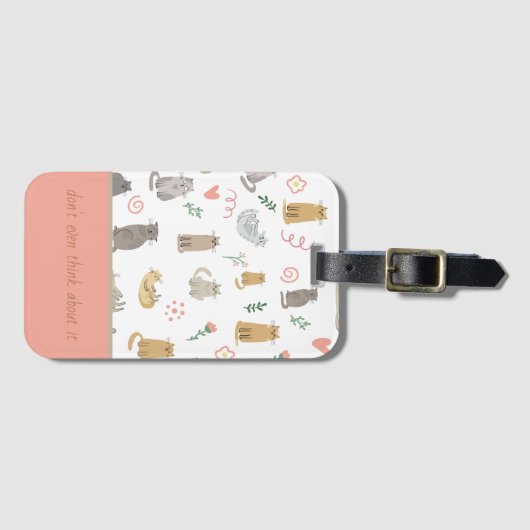 Étiquette À Bagage Chats Whimsical (Devant Horizontal)