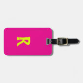 Étiquette À Bagage Chaud rose Chartreuse Yellow Neon Script (Devant horizontal)