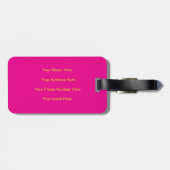 Étiquette À Bagage Chaud rose Chartreuse Yellow Neon Script (Dos horizontal)