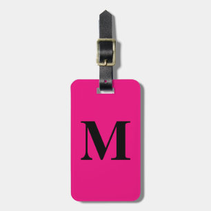 Étiquette À Bagage Chaud rose Monogramme Initiales Cadeau Fête Favori