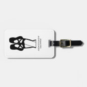 Étiquette À Bagage Chaussons Bleu Noir En Pointe (Devant horizontal)