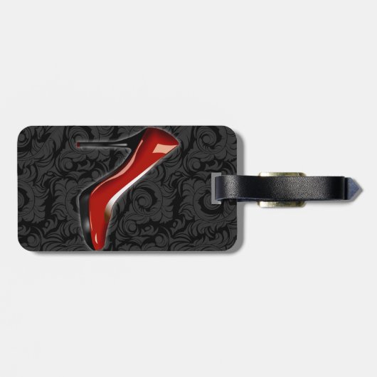 Étiquette À Bagage Chaussure rouge Sassy (Dos horizontal)