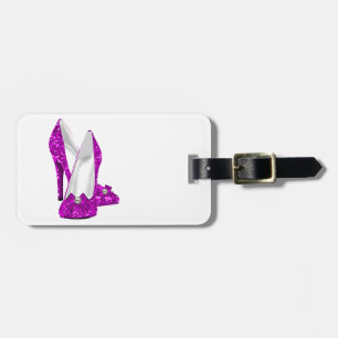 Étiquette À Bagage Chaussures à Talons Hauts Stiletto Pailletées Rose