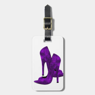 Étiquette À Bagage Chaussures à talons hauts violettes