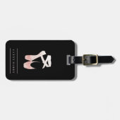 Étiquette À Bagage Chaussures de ballet molles de rose de gradient (Devant horizontal)