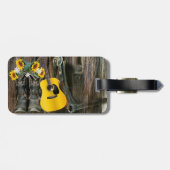 Étiquette À Bagage Chaussures de cowboy du cheval occidental Guitare  (Dos horizontal)
