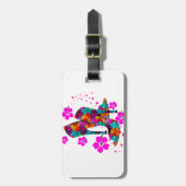 Étiquette À Bagage Chaussures haute talon été Fleurs roses chaudes (Devant Vertical)