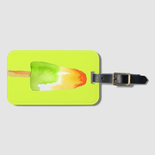 Étiquette À Bagage Chaux orange popsicle Été glaces pop art (Devant Horizontal)