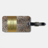 Étiquette À Bagage Cheetah Digital Leather Gold Metallo Monogramme Lu (Dos horizontal)