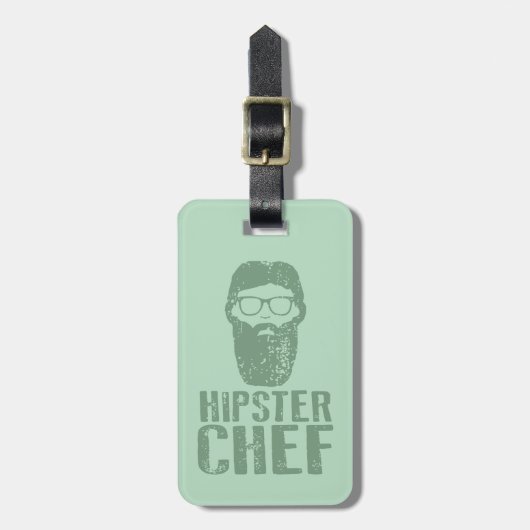 Étiquette À Bagage Chef Hipster (Devant Vertical)