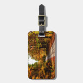 Étiquette À Bagage Chemin de bois avec feuillage de chute (Devant Vertical)