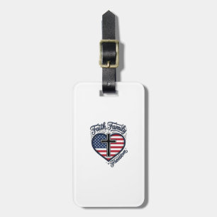 Étiquette À Bagage Chemise croix patriotique Foi Famille Liberté Cœur