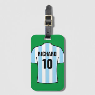 Étiquette À Bagage Chemise de football en bleu clair