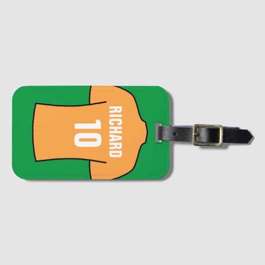 Étiquette À Bagage Chemise de football en or ancien (Devant Horizontal)