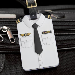 Étiquette À Bagage Chemise de pilote d'avion capitaine aviation équip