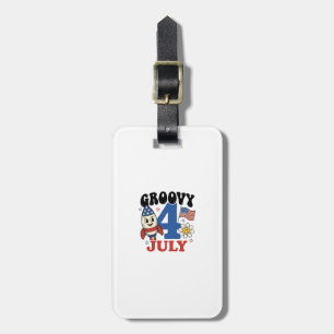 Étiquette À Bagage Chemise patriotique de fusée groovy 4 juillet Desi