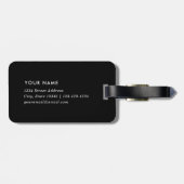 Étiquette À Bagage Chèque de bison noir de ferme Monogramme (Dos horizontal)