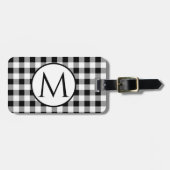 Étiquette À Bagage Chèque de bison noir et blanc (Devant horizontal)