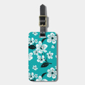 ÉTIQUETTE À BAGAGE CHERRY BLOSSOM - SAKURA (TEAL) (Devant Vertical)