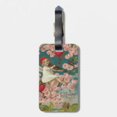 Étiquette À Bagage Cherub Cupid Rose Coeur Violon Arbre Oiseau (Dos Vertical)