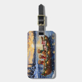 Étiquette À Bagage Chesapeake Bay Retriever Christmas Boat Holiday (Devant Vertical)