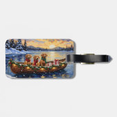 Étiquette À Bagage Chesapeake Bay Retriever Christmas Boat Holiday (Dos horizontal)