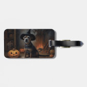 Étiquette À Bagage Chesapeake Bay Terrier Citrouille Halloween effray (Dos horizontal)
