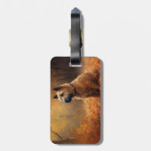 Étiquette À Bagage Chesapeake Bay Terrier en congé d'automne (Dos Vertical)