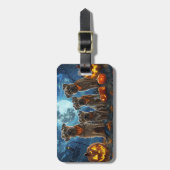 Étiquette À Bagage Chesapeake Bay Terrier Halloween Éffrayant (Devant Vertical)