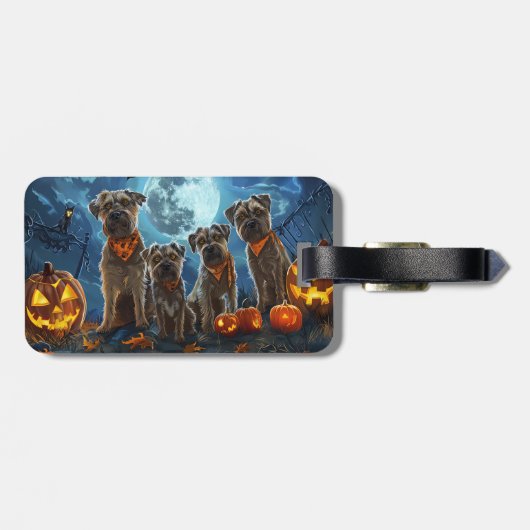 Étiquette À Bagage Chesapeake Bay Terrier Halloween Éffrayant (Dos horizontal)