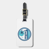 Étiquette À Bagage Chesapeake Beach Maryland Palm Tree Birds (Devant Vertical)