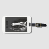 Étiquette À Bagage Cheval Abstrait noir et blanc personnalisé (Devant Horizontal)